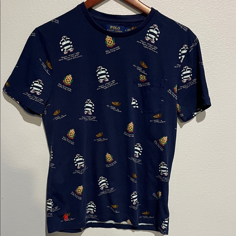 Polo by Ralph Lauren Dark Blue Patterned Men's Tee